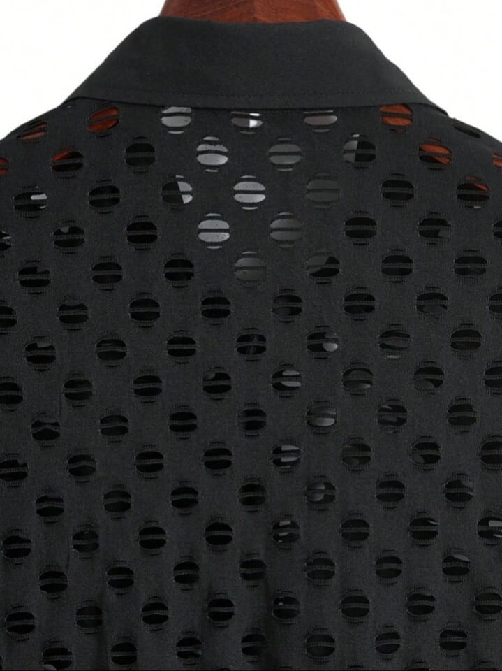 Men's Net Shirt Over a Contrasting Mesh Shirt